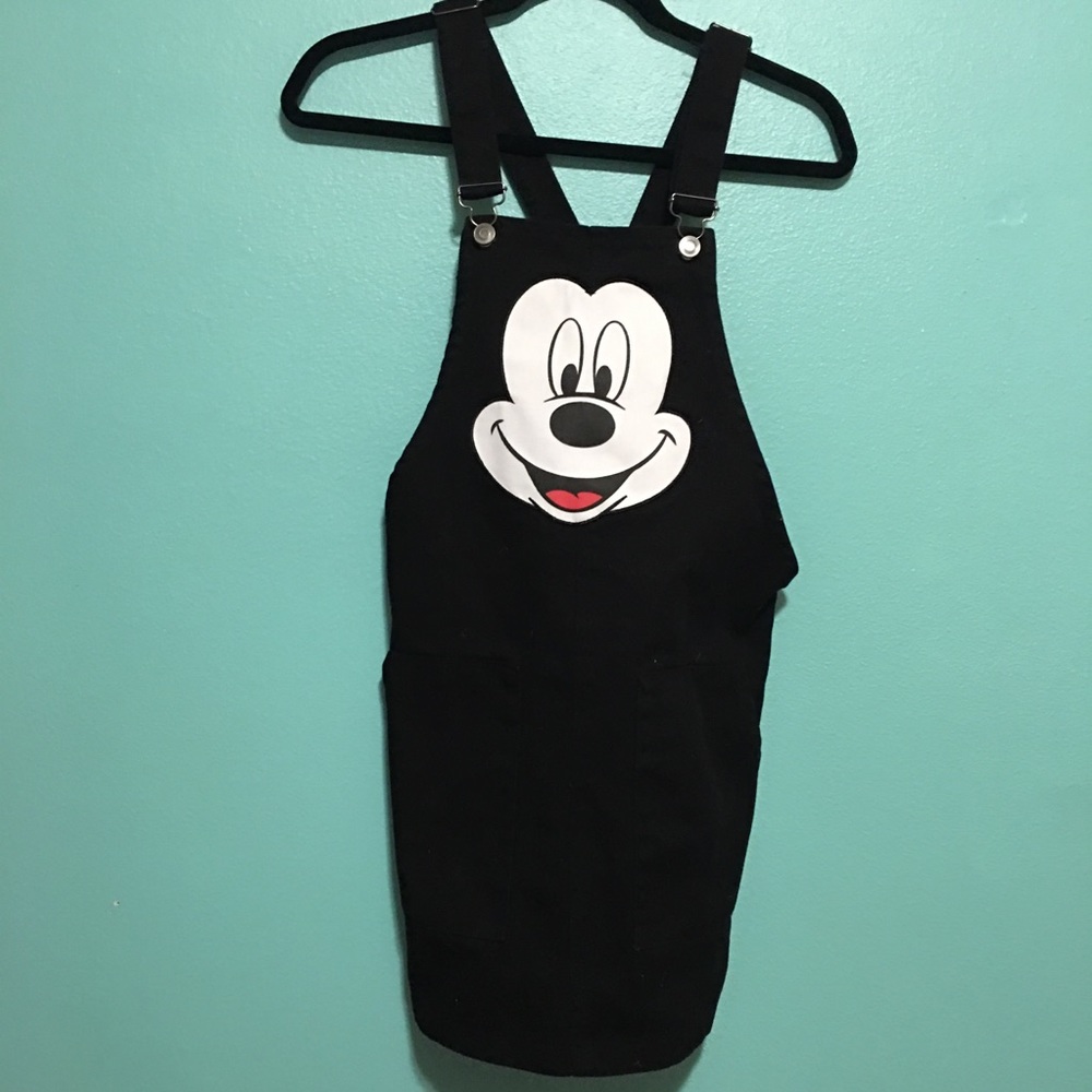 Forever 21 Black Disney Mickey Mouse overall dress